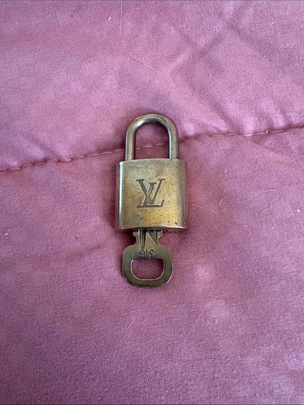 Louis Vuitton Brass Padlock with LV Monogram - Aged Brass Tone#316